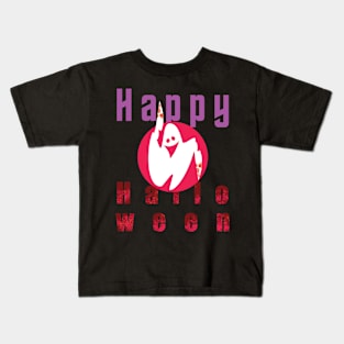 Happy Halloween happy ghost with knives Kids T-Shirt